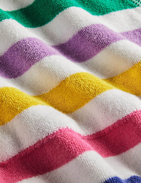 Pattern Towelling Beach Dress - Multi Rainbow Stripe Pattern Towelling Beach Dress - Multi Rainbow Stripe