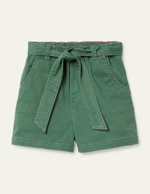 Tie-waist Shorts - Rosemary Green Tie-waist Shorts - Rosemary Green
