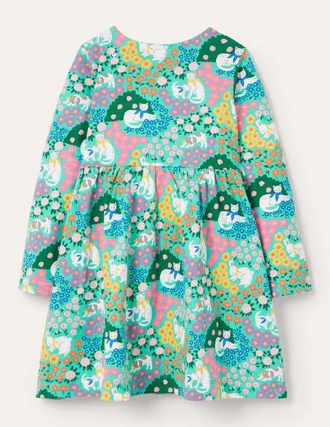 Long Sleeve Fun Jersey Dress - Multi Patchwork Pets Long Sleeve Fun Jersey Dress - Multi Patchwork Pets