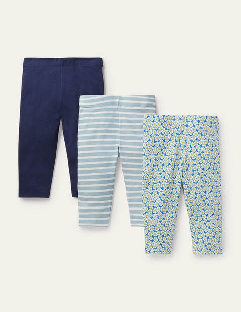 3-Pack Cropped Leggings - Moroccan Blue Daisybed 3-Pack Cropped Leggings - Moroccan Blue Daisybed