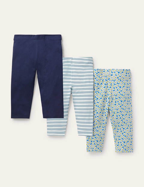 3-Pack Cropped Leggings - Moroccan Blue Daisybed 3-Pack Cropped Leggings - Moroccan Blue Daisybed