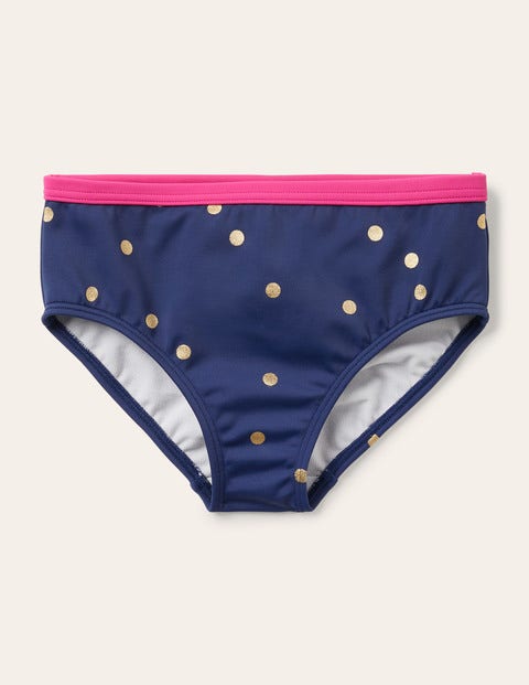 Patterned Bikini Bottoms - Harmony Blue Gold Spot Patterned Bikini Bottoms - Harmony Blue Gold Spot