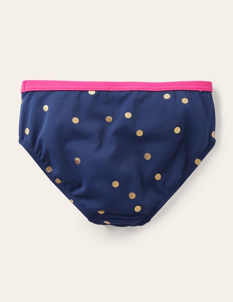 Patterned Bikini Bottoms - Harmony Blue Gold Spot Patterned Bikini Bottoms - Harmony Blue Gold Spot