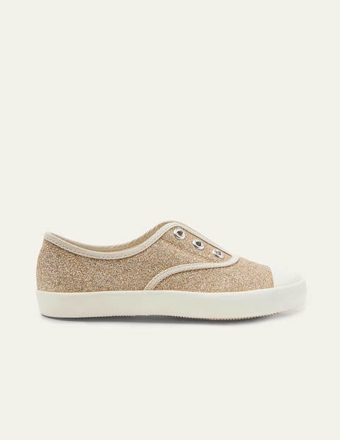 Leinenschuhe ohne Schnürsenkel zum Hineinschlüpfen - Goldglitzer Leinenschuhe ohne Schnürsenkel zum Hineinschlüpfen - Goldglitzer