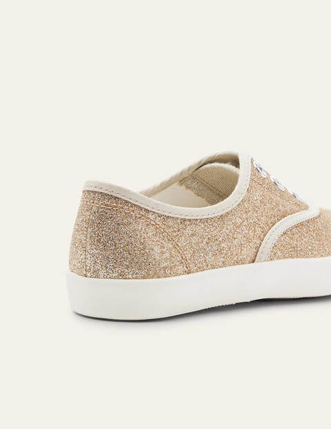 Leinenschuhe ohne Schnürsenkel zum Hineinschlüpfen - Goldglitzer Leinenschuhe ohne Schnürsenkel zum Hineinschlüpfen - Goldglitzer