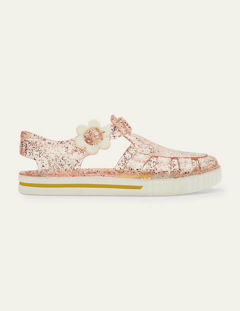 clear glitter jelly shoes