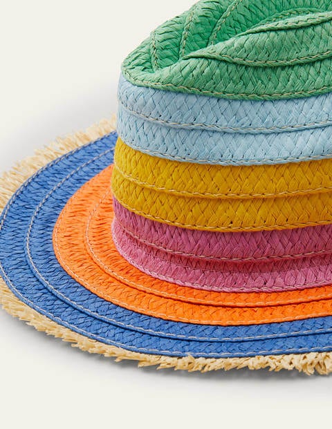 Straw Hat - Multi Rainbow