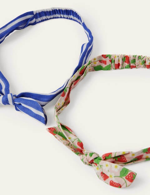 Bow Headbands 2 Pack - Pink Strawberry/Blue Bow Headbands 2 Pack - Pink Strawberry/Blue