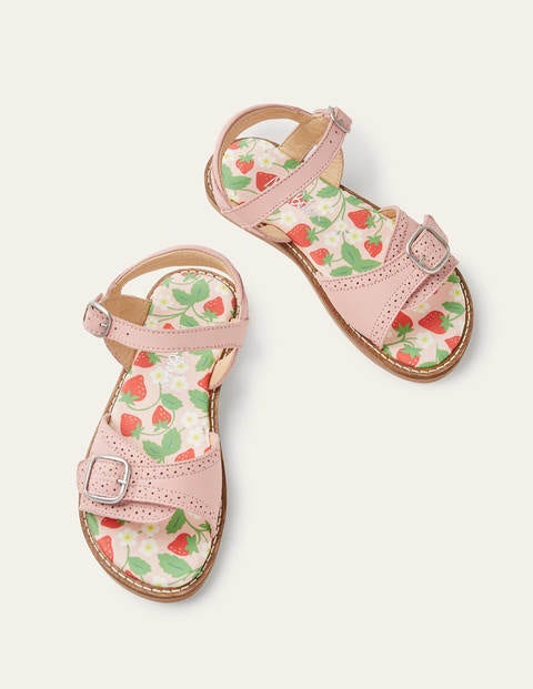 Leather Buckle Sandals - Boto Pink Leather Buckle Sandals - Boto Pink