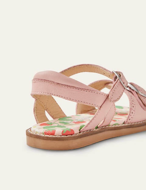 Leather Buckle Sandals - Boto Pink Leather Buckle Sandals - Boto Pink