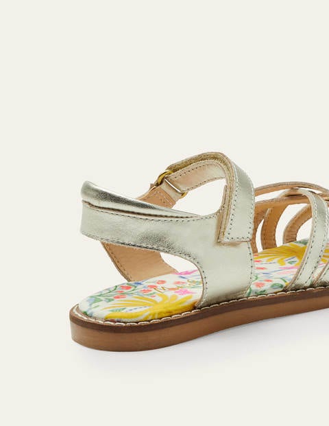 Leather Padded Sandals - Gold Leather Padded Sandals - Gold