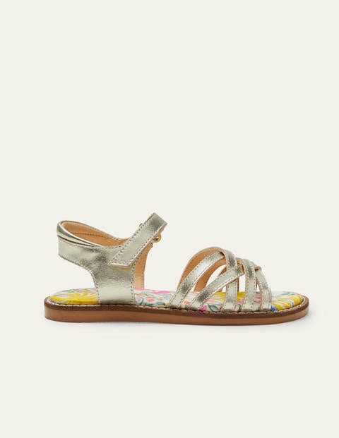 Leather Padded Sandals - Gold Leather Padded Sandals - Gold
