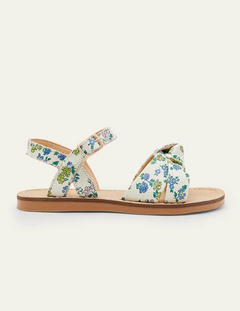 Leather Knot Sandals - Boto Pink Meadow Floral Leather Knot Sandals - Boto Pink Meadow Floral