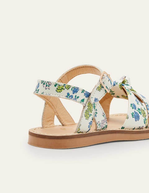 Leather Knot Sandals - Boto Pink Meadow Floral Leather Knot Sandals - Boto Pink Meadow Floral