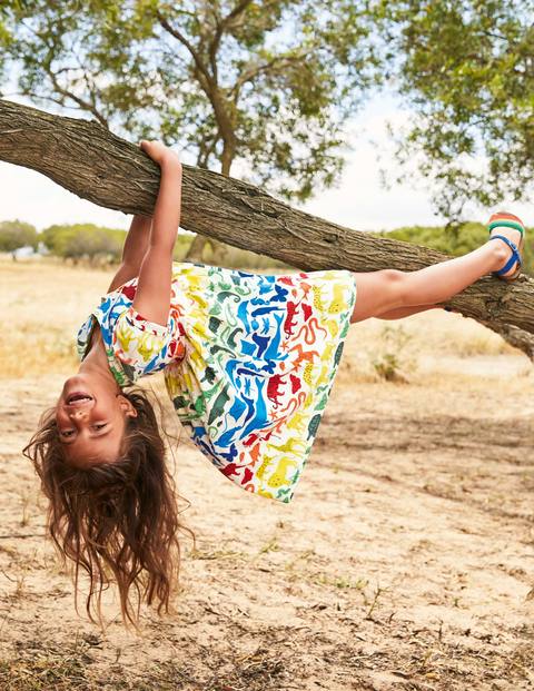 Fun Jersey Dress - Multi Rainbow Animals Fun Jersey Dress - Multi Rainbow Animals