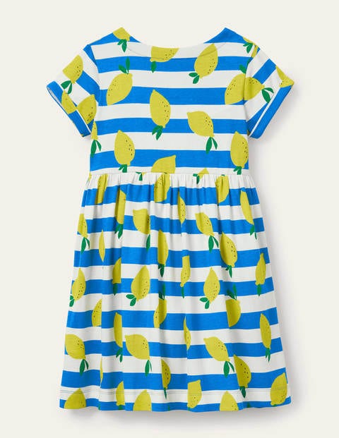 Fun Jersey Dress - Ivory/ Moroccan Blue Lemons Fun Jersey Dress - Ivory/ Moroccan Blue Lemons