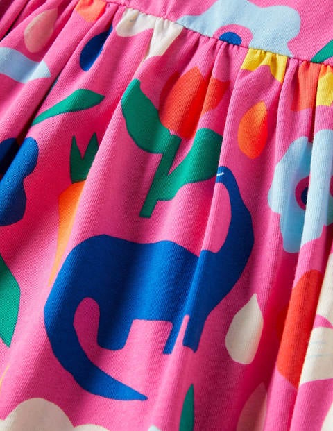 Fun Jersey Dress - Tickled Pink Happy Dino Fun Jersey Dress - Tickled Pink Happy Dino