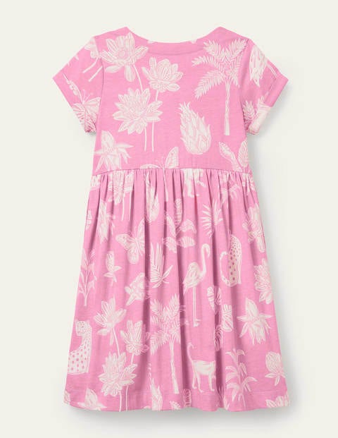 Fun Jersey Dress - Plum Blossom Pink Botanical Fun Jersey Dress - Plum Blossom Pink Botanical