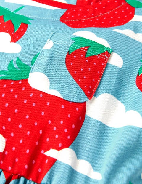 Robe fun en jersey - Motif Strawberry Sky bleu aigue-marine Robe fun en jersey - Motif Strawberry Sky bleu aigue-marine