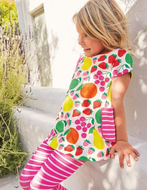 Short-sleeved Printed Tunic - Multi Tutti Fruitti Short-sleeved Printed Tunic - Multi Tutti Fruitti