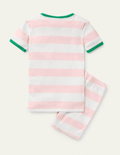 Snug Fun Short John Pyjamas - Boto Pink/ Ivory Animals Snug Fun Short John Pyjamas - Boto Pink/ Ivory Animals