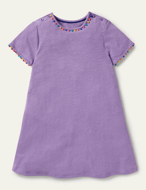 Charlie Pom Jersey Dress - Cool Violet Purple Charlie Pom Jersey Dress - Cool Violet Purple