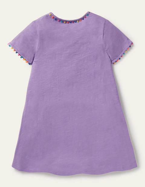 Charlie Pom Jersey Dress - Cool Violet Purple Charlie Pom Jersey Dress - Cool Violet Purple