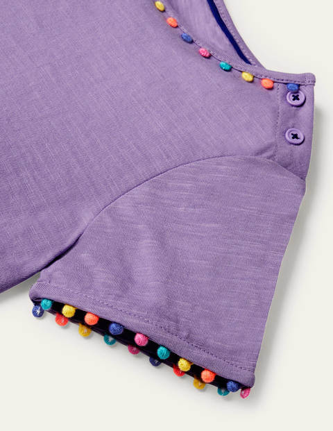 Charlie Pom Jersey Dress - Cool Violet Purple Charlie Pom Jersey Dress - Cool Violet Purple