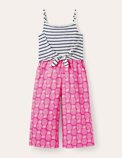 Tie Detail Jersey Jumpsuit - Party Pink Pineapple Geo Tie Detail Jersey Jumpsuit - Party Pink Pineapple Geo