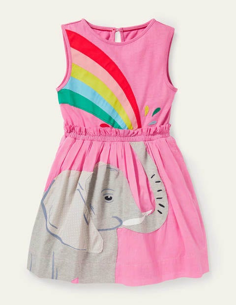 Safari Appliqué Dress - Plum Blossom Pink Elephant Safari Appliqué Dress - Plum Blossom Pink Elephant