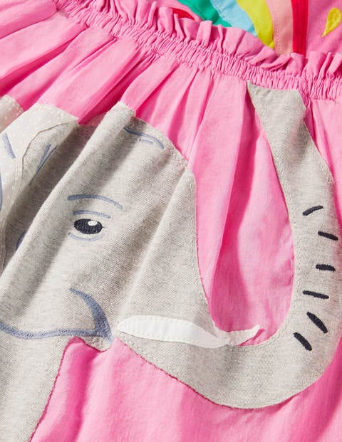 Safari Appliqué Dress - Plum Blossom Pink Elephant Safari Appliqué Dress - Plum Blossom Pink Elephant