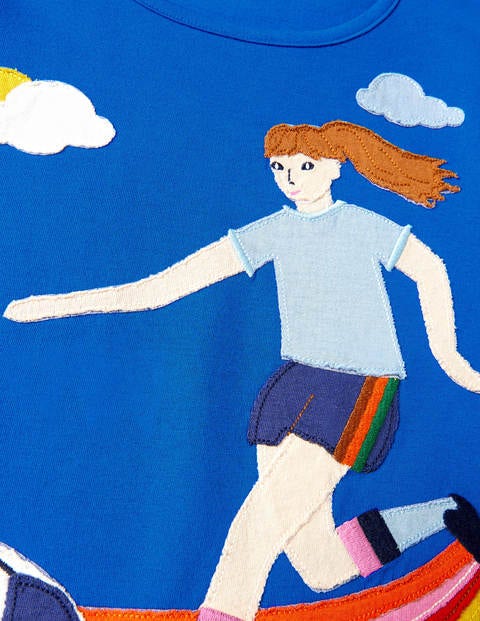 Action Appliqué T-shirt - Brilliant Blue Footballer Action Appliqué T-shirt - Brilliant Blue Footballer