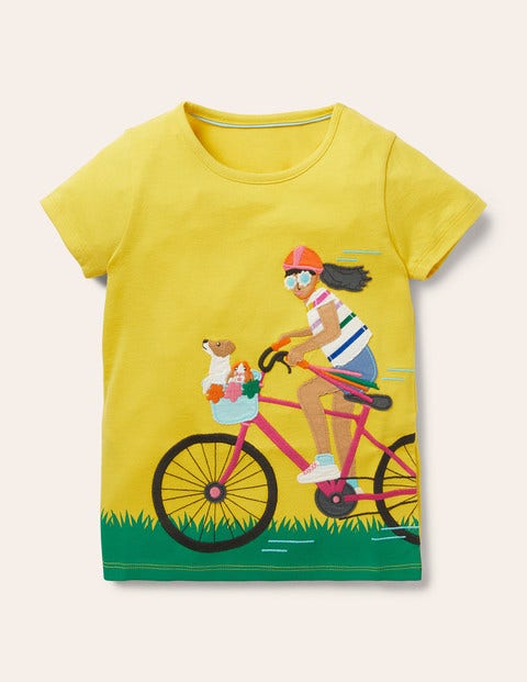 Action Appliqué T-shirt - Sweetcorn Yellow Cyclist Action Appliqué T-shirt - Sweetcorn Yellow Cyclist