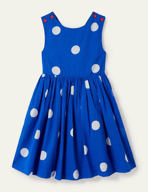 Cross-back Dress - Moroccan Blue Spot Cross-back Dress - Moroccan Blue Spot