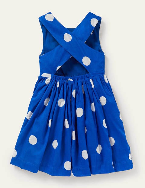 Cross-back Dress - Moroccan Blue Spot Cross-back Dress - Moroccan Blue Spot