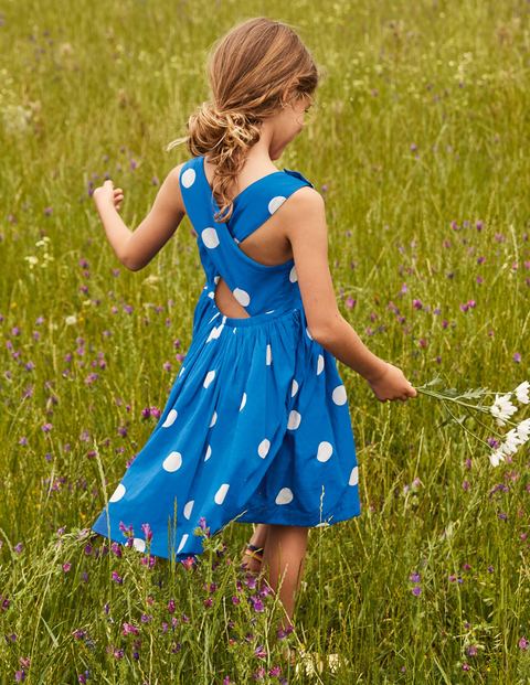 Cross-back Dress - Moroccan Blue Spot Cross-back Dress - Moroccan Blue Spot