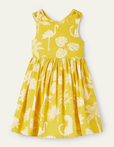 Cross-back Dress - Sweetcorn Yellow Botanical Cross-back Dress - Sweetcorn Yellow Botanical