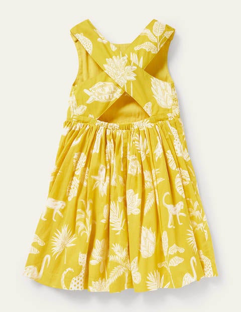 Cross-back Dress - Sweetcorn Yellow Botanical Cross-back Dress - Sweetcorn Yellow Botanical