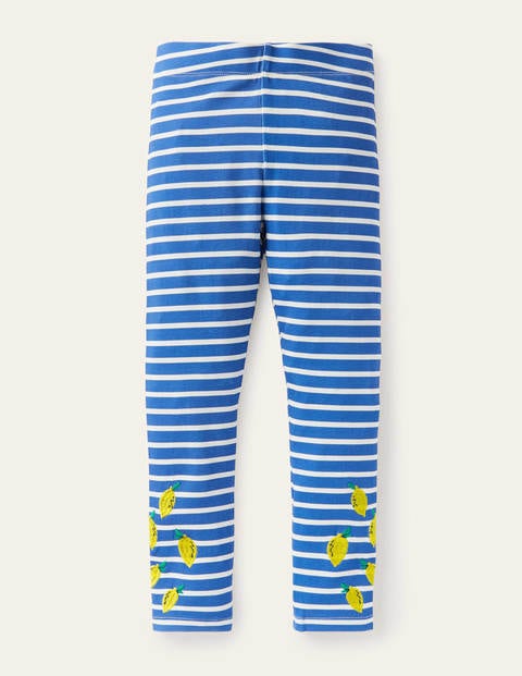 Fun Embroidered Leggings - Moroccan Blue/ Ivory Lemons Fun Embroidered Leggings - Moroccan Blue/ Ivory Lemons
