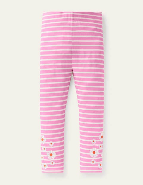 Fun Embroidered Leggings - Plum Blossom Pink/ Ivory Daisy Fun Embroidered Leggings - Plum Blossom Pink/ Ivory Daisy
