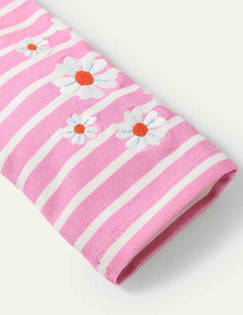 Fun Embroidered Leggings - Plum Blossom Pink/ Ivory Daisy Fun Embroidered Leggings - Plum Blossom Pink/ Ivory Daisy