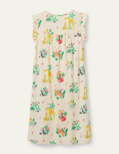 Printed Nightgown - Ivory Little Jungle Printed Nightgown - Ivory Little Jungle