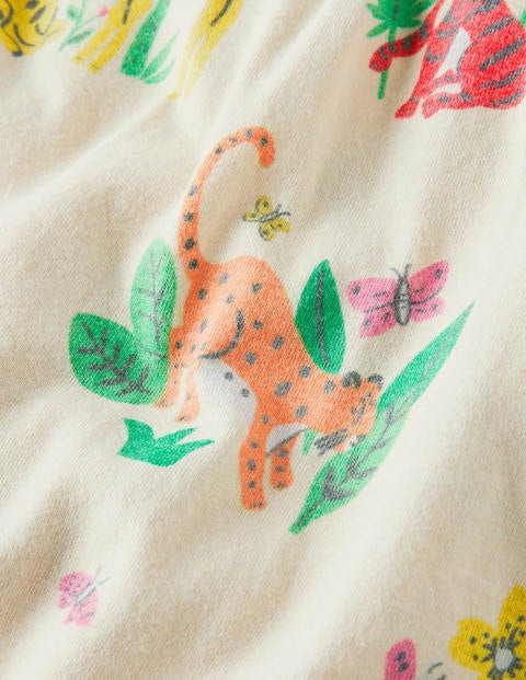 Printed Nightgown - Ivory Little Jungle Printed Nightgown - Ivory Little Jungle