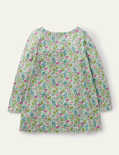 Appliqué Pocket Tunic - Vintage Floral Guinea Pigs Appliqué Pocket Tunic - Vintage Floral Guinea Pigs