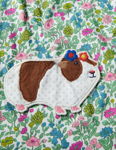 Appliqué Pocket Tunic - Vintage Floral Guinea Pigs Appliqué Pocket Tunic - Vintage Floral Guinea Pigs