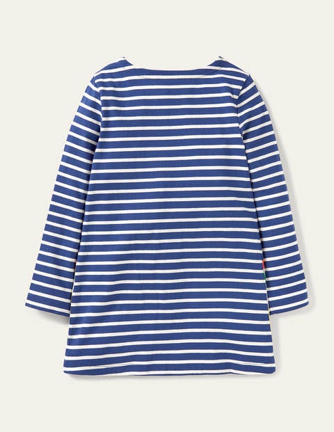 Appliqué Pocket Tunic - Starboard Blue/ Ivory Zebra Appliqué Pocket Tunic - Starboard Blue/ Ivory Zebra