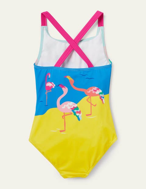 Cross-back Swimsuit - Flamingo Scene Cross-back Swimsuit - Flamingo Scene