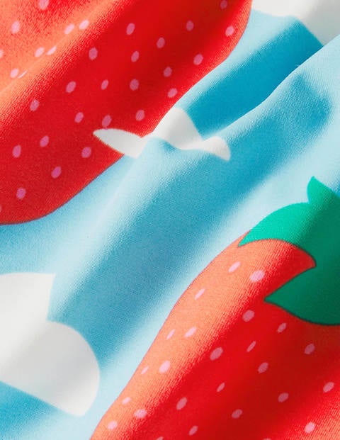 Cross-back Swimsuit - Aqua Blue Strawberry Sky Cross-back Swimsuit - Aqua Blue Strawberry Sky