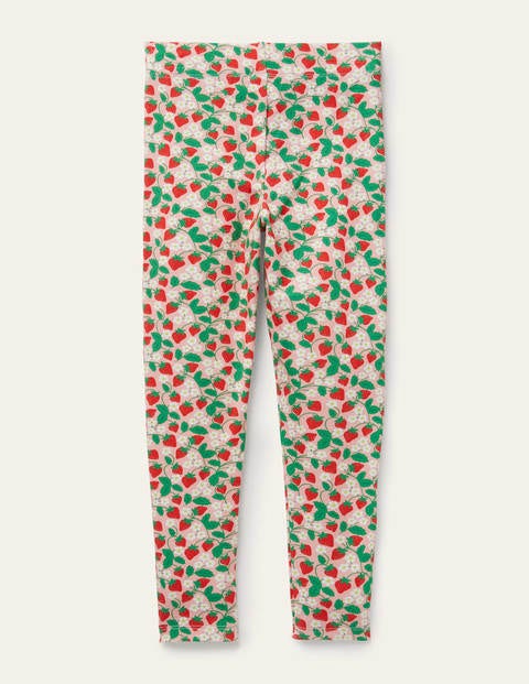 Fun Appliqué Leggings - Pink Ditsy Strawberries Fun Appliqué Leggings - Pink Ditsy Strawberries