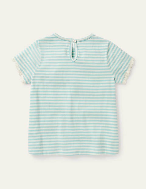 Daisy Trim Jersey Top - Georgian Blue/ Ivory Daisy Trim Jersey Top - Georgian Blue/ Ivory
